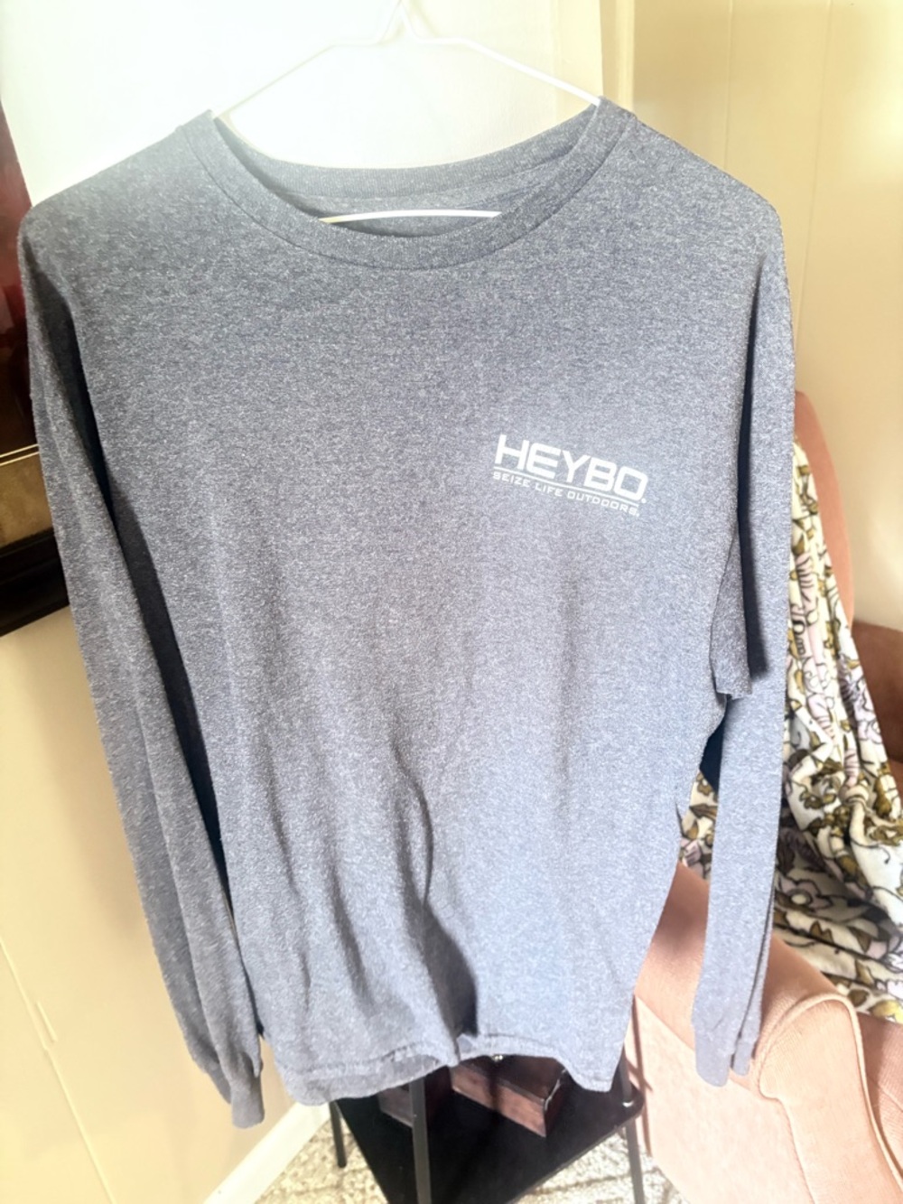 HEYBO Men's Long Sleeve Performance Tee - Heather Gray
